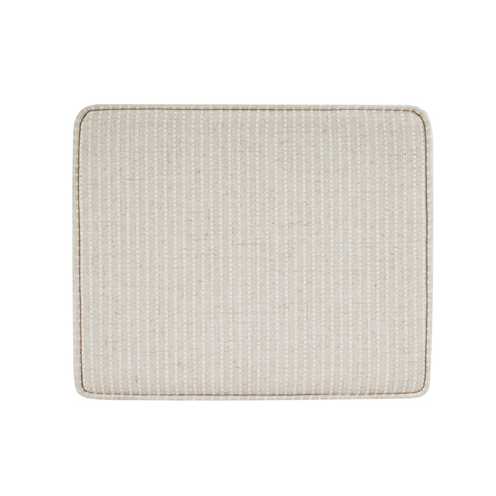 HomePop Medium Tufted Storage Ottoman - White Woven Stripe
