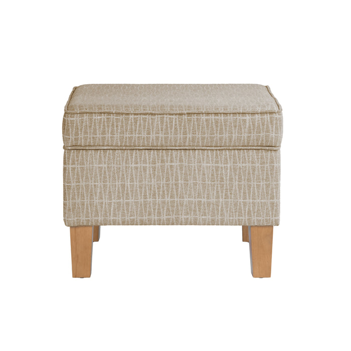 HomePop Medium Tufted Storage Ottoman - Tan Geometric Pattern