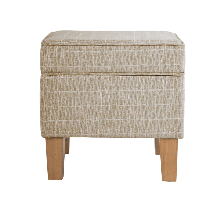 HomePop Medium Tufted Storage Ottoman - Tan Geometric Pattern