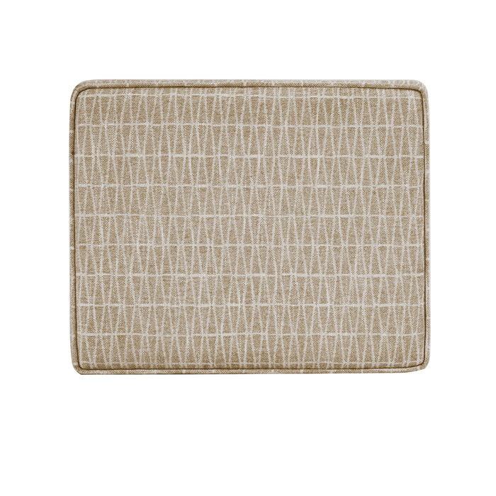 HomePop Medium Tufted Storage Ottoman - Tan Geometric Pattern