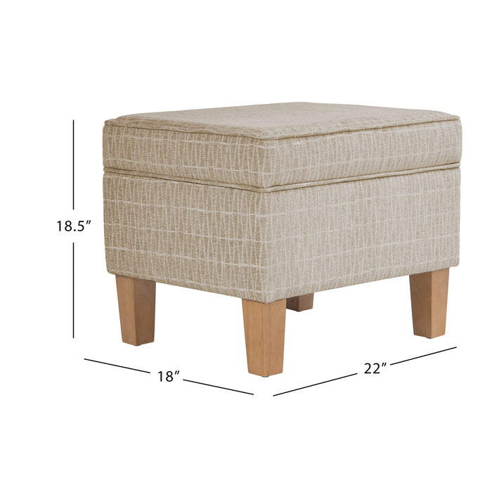 HomePop Medium Tufted Storage Ottoman - Tan Geometric Pattern