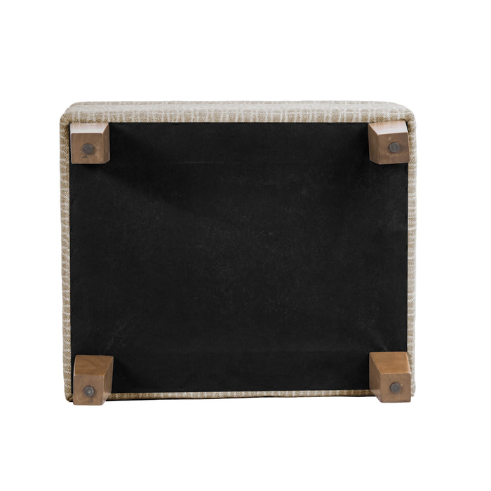 HomePop Medium Tufted Storage Ottoman - Tan Geometric Pattern