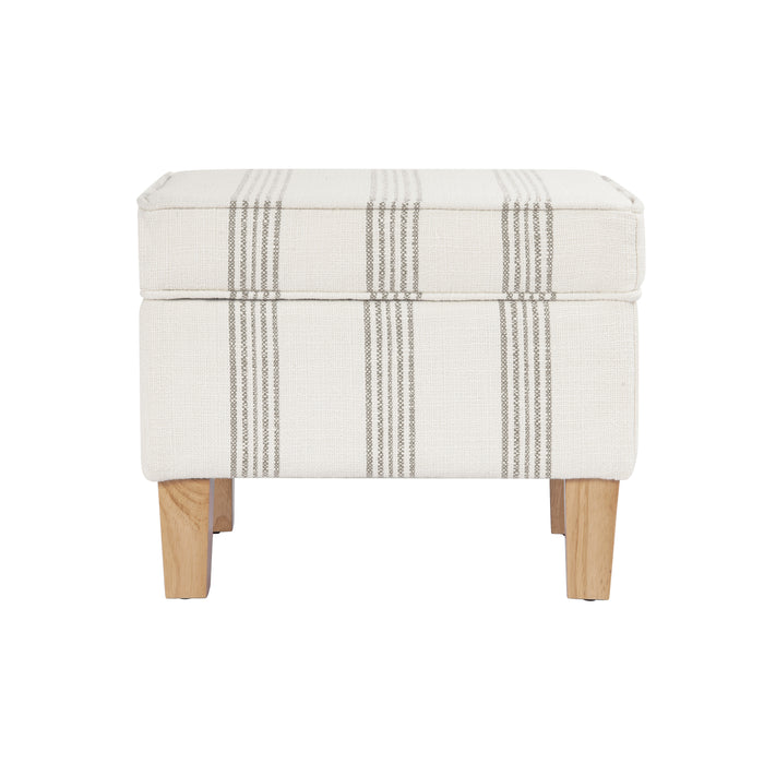 HomePop Medium Tufted Storage Ottoman- Brown Stripe