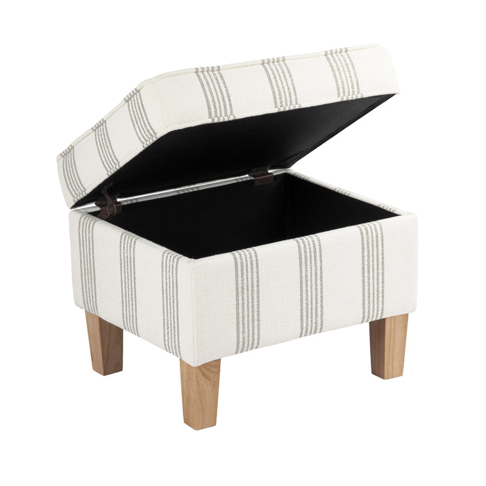 HomePop Medium Tufted Storage Ottoman- Brown Stripe