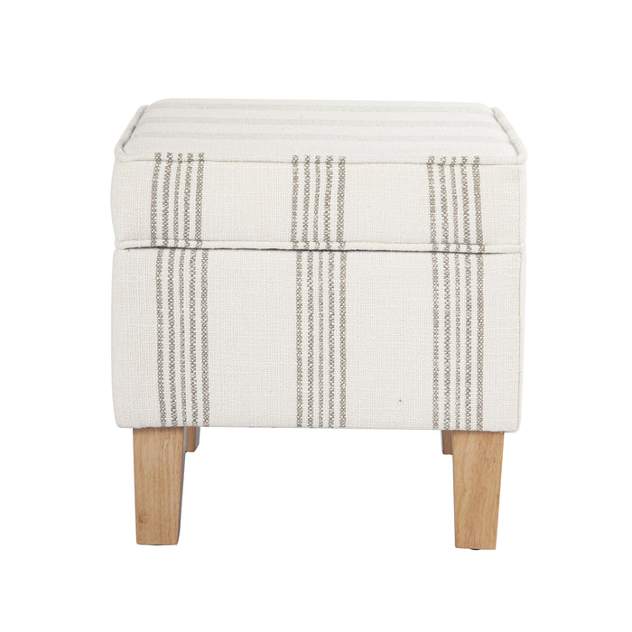 HomePop Medium Tufted Storage Ottoman- Brown Stripe