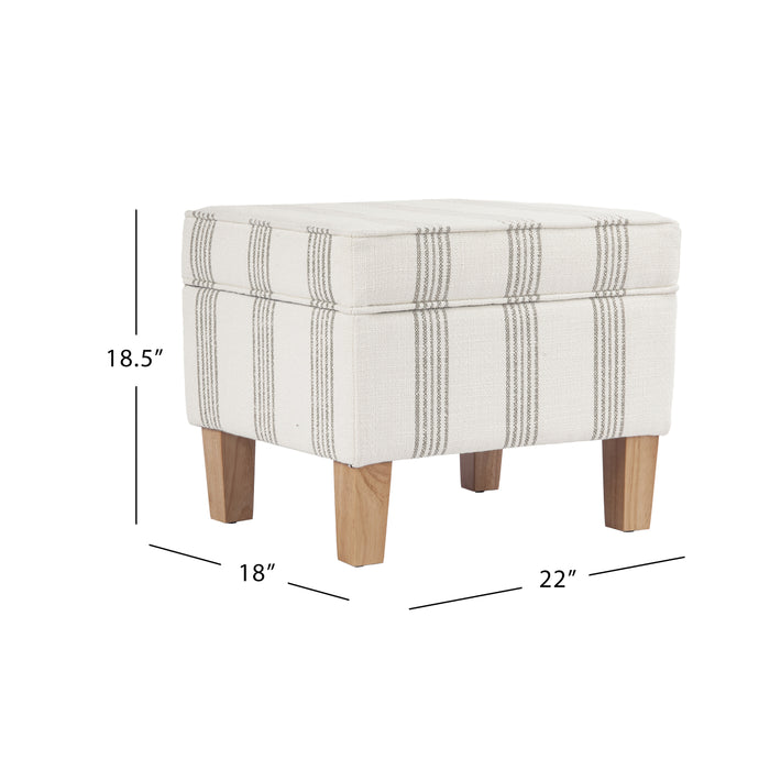 HomePop Medium Tufted Storage Ottoman- Brown Stripe