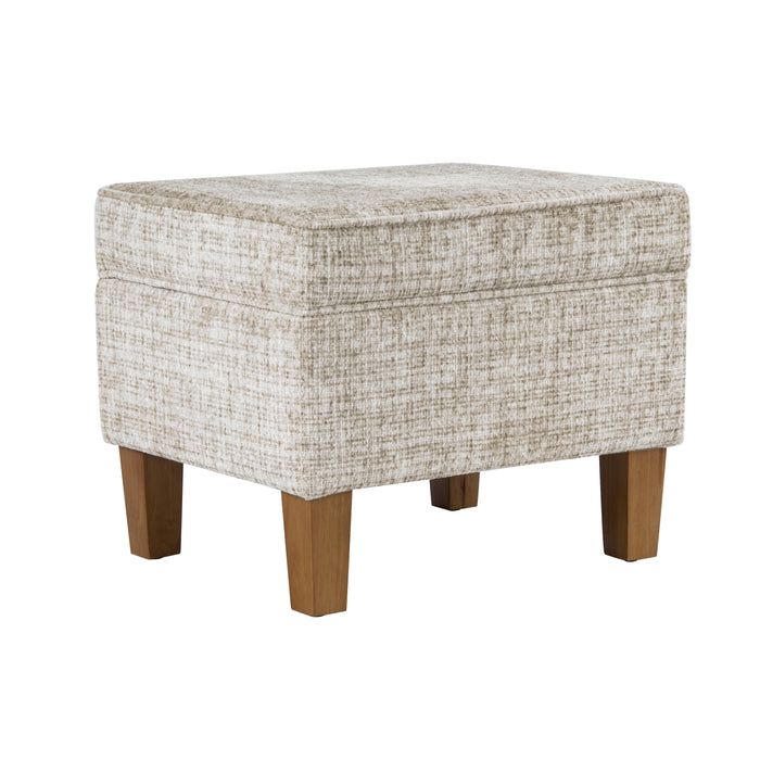 HomePop Medium Tufted Storage Ottoman - Cream Textural Woven