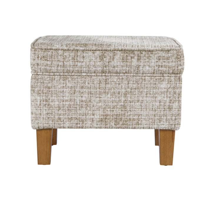 HomePop Medium Tufted Storage Ottoman - Cream Textural Woven