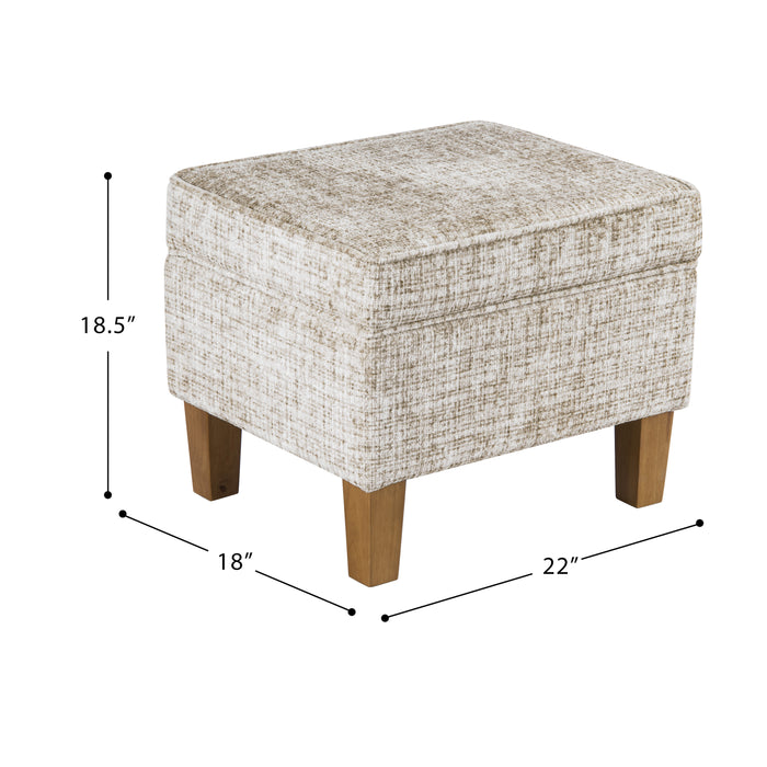 HomePop Medium Tufted Storage Ottoman - Cream Textural Woven