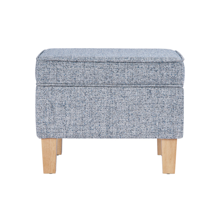 HomePop Medium Tufted Storage Ottoman - Blue Gray Woven Fabric