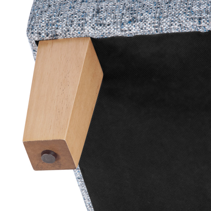 HomePop Medium Tufted Storage Ottoman - Blue Gray Woven Fabric