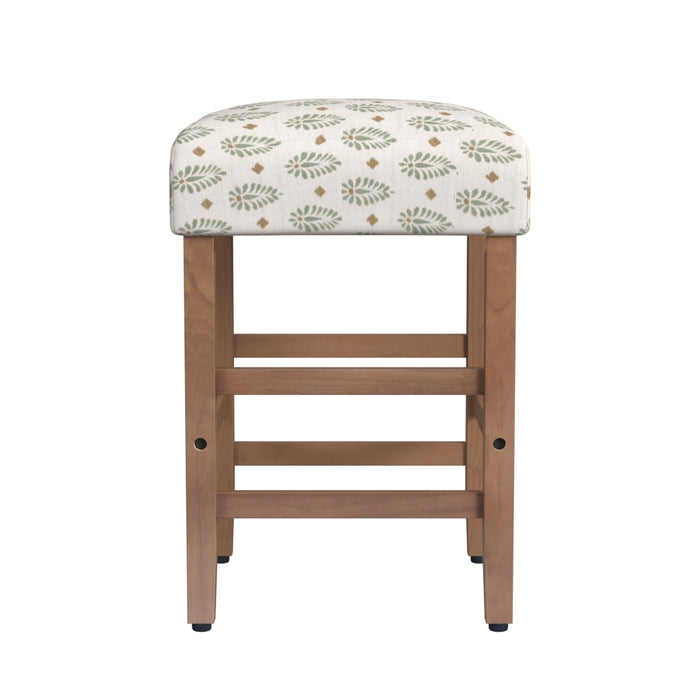 HomePop Square Counter Stool - Sage Paisley Medallion