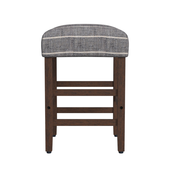 HomePop Square Counter Stool - Midnight Woven Stripe