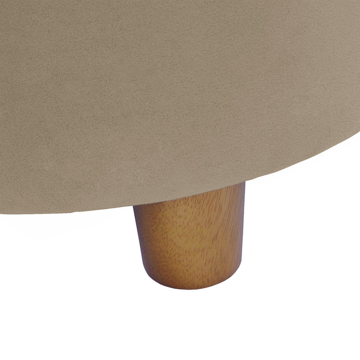 HomePop Round Storage Ottoman - Fawn Velvet