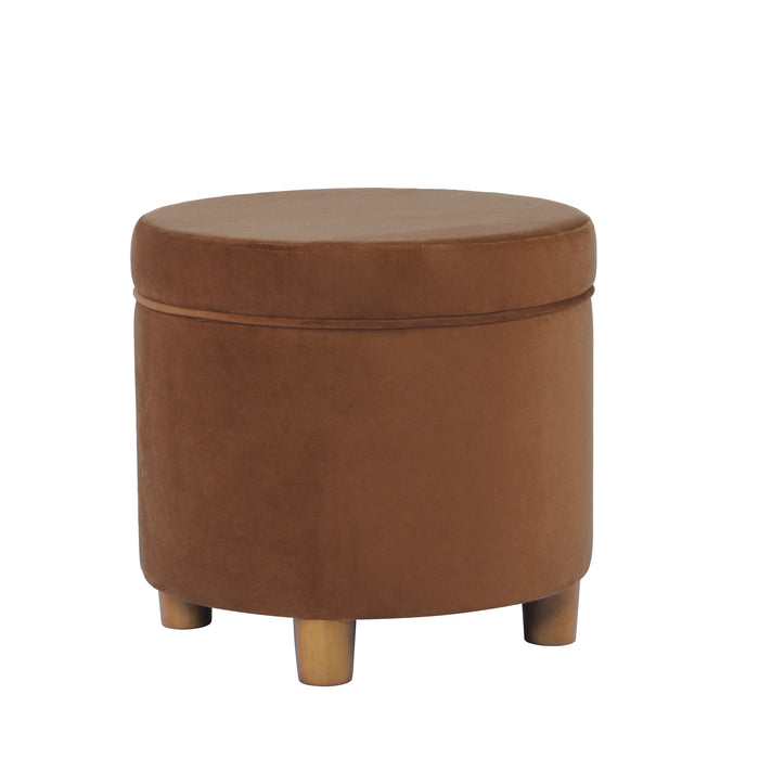 HomePop Round Storage Ottoman - Spice Velvet