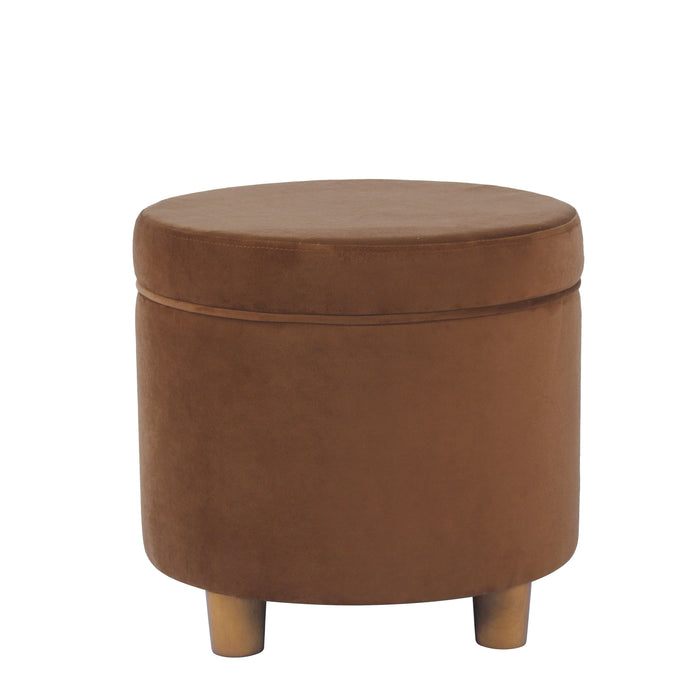 HomePop Round Storage Ottoman - Spice Velvet