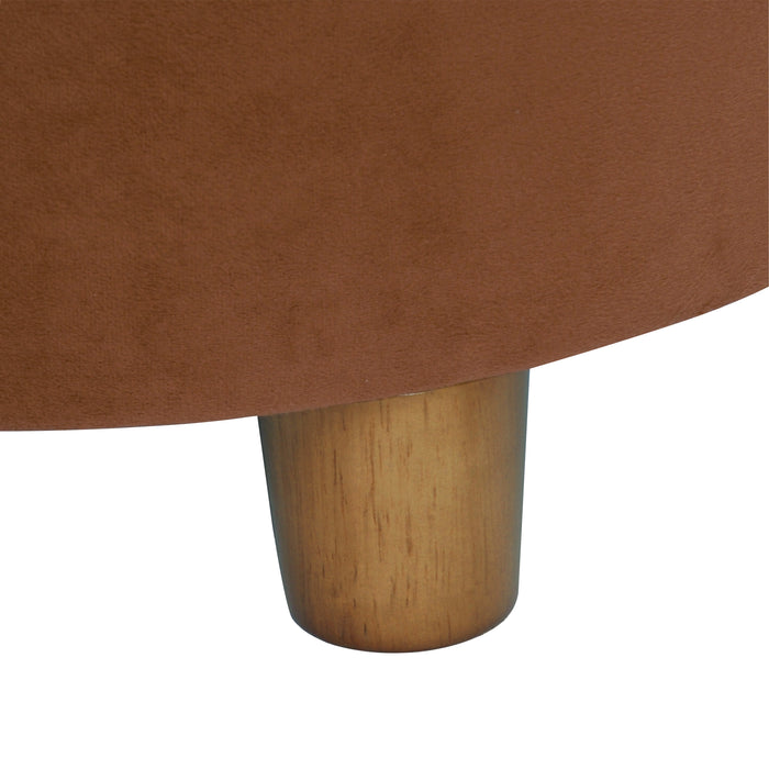 HomePop Round Storage Ottoman - Spice Velvet