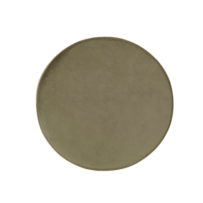 HomePop Round Storage Ottoman - Light sage green Velvet