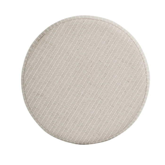 HomePop Round Storage Ottoman - White Woven Stripe