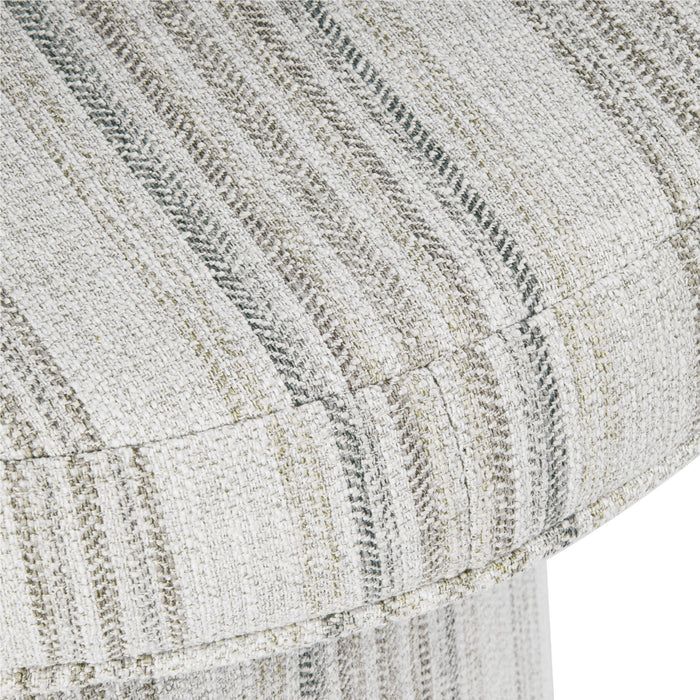 HomePop Round Storage Ottoman - Gray Striped Pattern