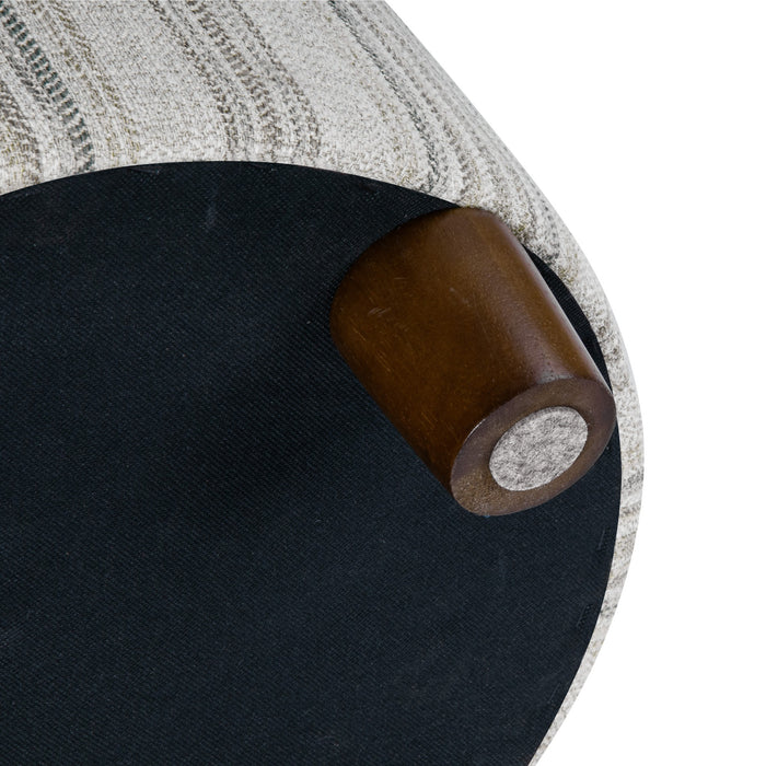 HomePop Round Storage Ottoman - Gray Striped Pattern