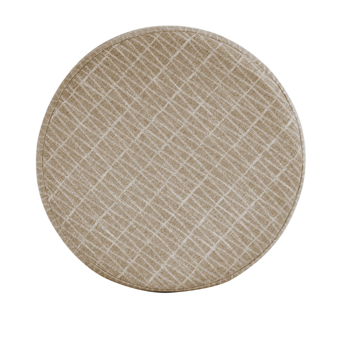 HomePop Round Storage Ottoman - Tan Geometric Pattern