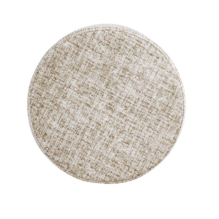 HomePop Round Storage Ottoman - Cream Textural Woven