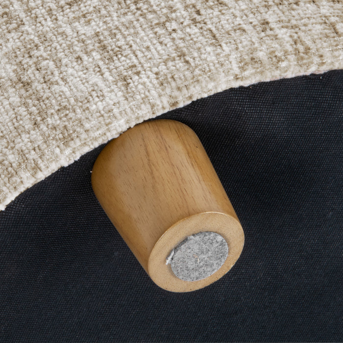 HomePop Round Storage Ottoman - Cream Textural Woven