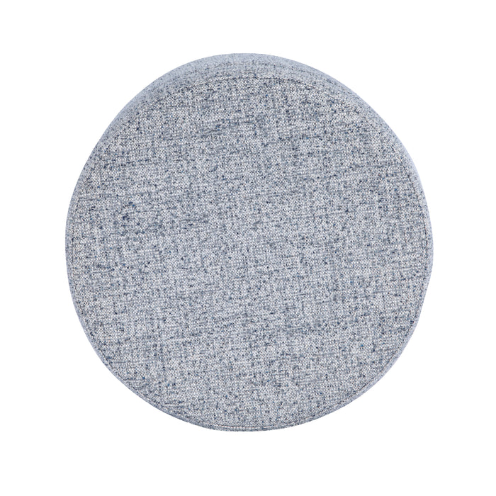 HomePop Round Storage Ottoman - Blue Gray Woven Fabric