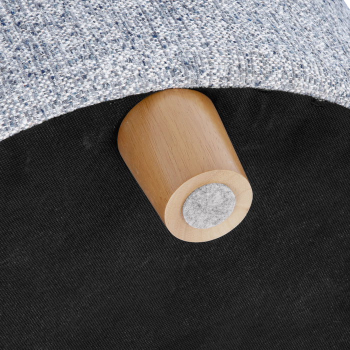 HomePop Round Storage Ottoman - Blue Gray Woven Fabric