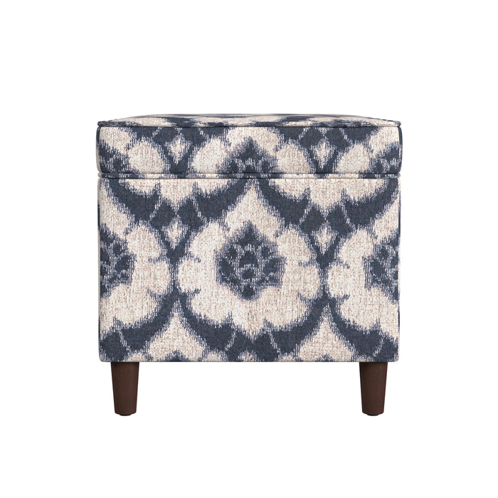 HomePop - Dinah 24" Storage Ottoman - Blue Medallion Print