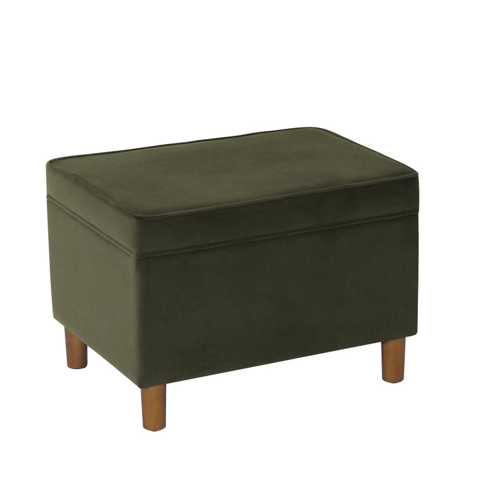 HomePop - Dinah 24" Storage Ottoman- Loden Green Velvet