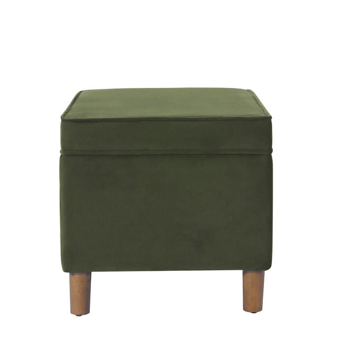 HomePop - Dinah 24" Storage Ottoman- Loden Green Velvet