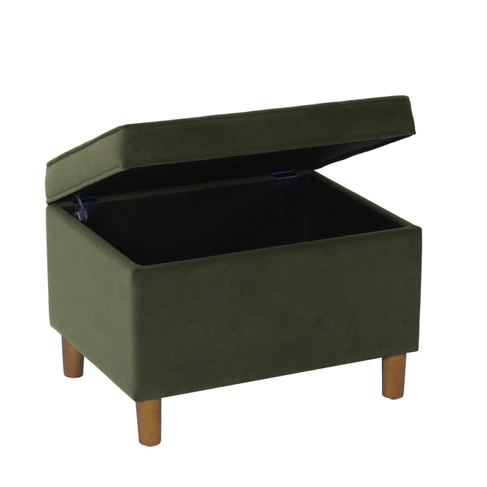 HomePop - Dinah 24" Storage Ottoman- Loden Green Velvet