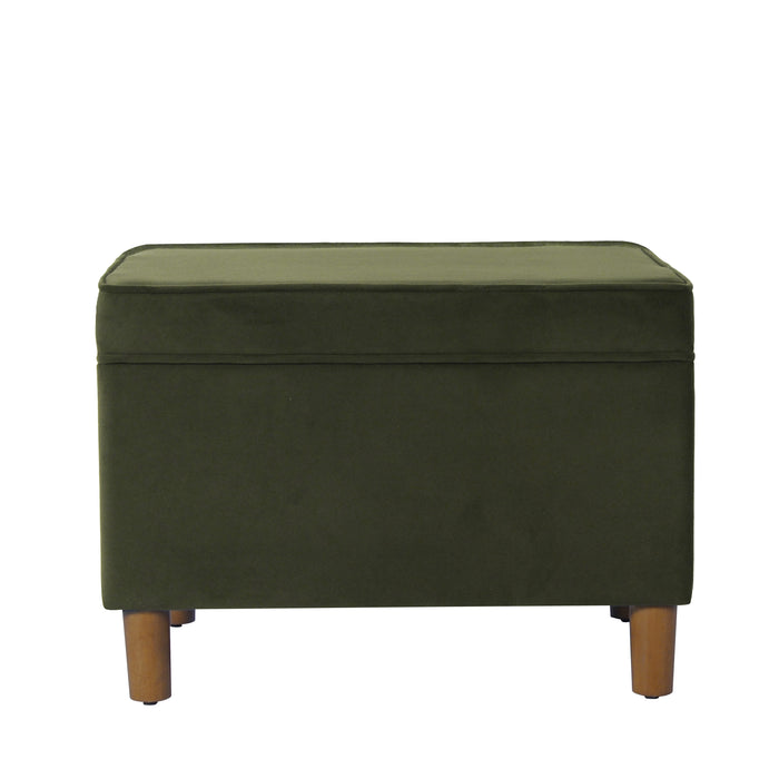 HomePop - Dinah 24" Storage Ottoman- Loden Green Velvet