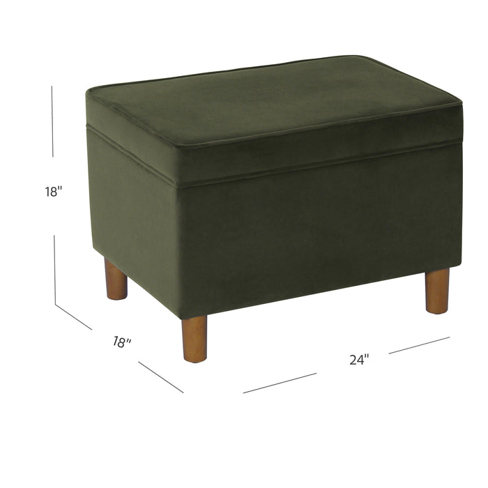 HomePop - Dinah 24" Storage Ottoman- Loden Green Velvet