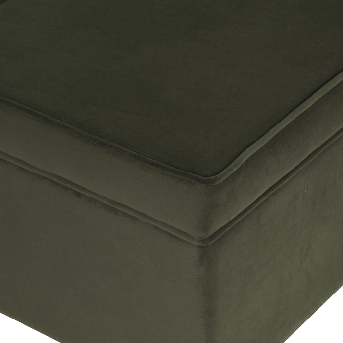 HomePop - Dinah 24" Storage Ottoman- Loden Green Velvet