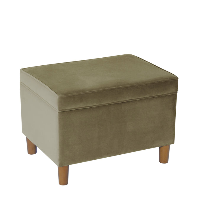 HomePop - Dinah 24" Storage Ottoman- Light Sage Green Velvet