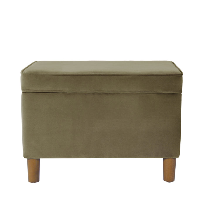 HomePop - Dinah 24" Storage Ottoman- Light Sage Green Velvet