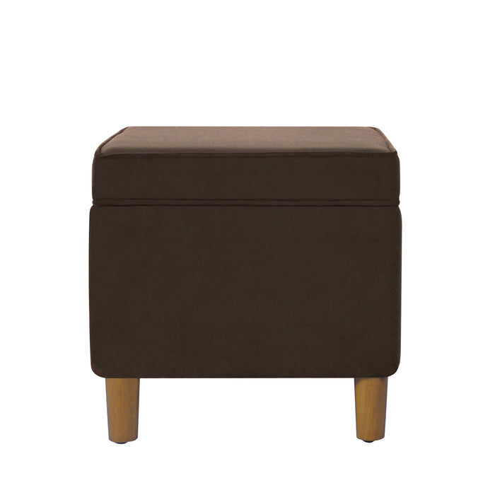 HomePop - Dinah 24" Storage Ottoman- Chocolate Brown Velvet