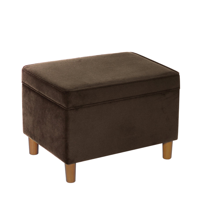 HomePop - Dinah 24" Storage Ottoman- Chocolate Brown Velvet