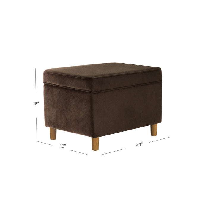 HomePop - Dinah 24" Storage Ottoman- Chocolate Brown Velvet