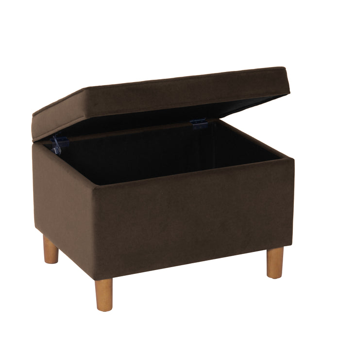 HomePop - Dinah 24" Storage Ottoman- Chocolate Brown Velvet