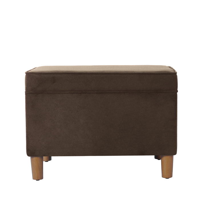 HomePop - Dinah 24" Storage Ottoman- Chocolate Brown Velvet