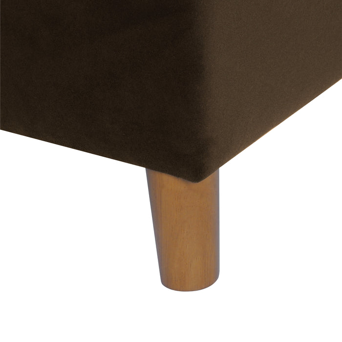 HomePop - Dinah 24" Storage Ottoman- Chocolate Brown Velvet