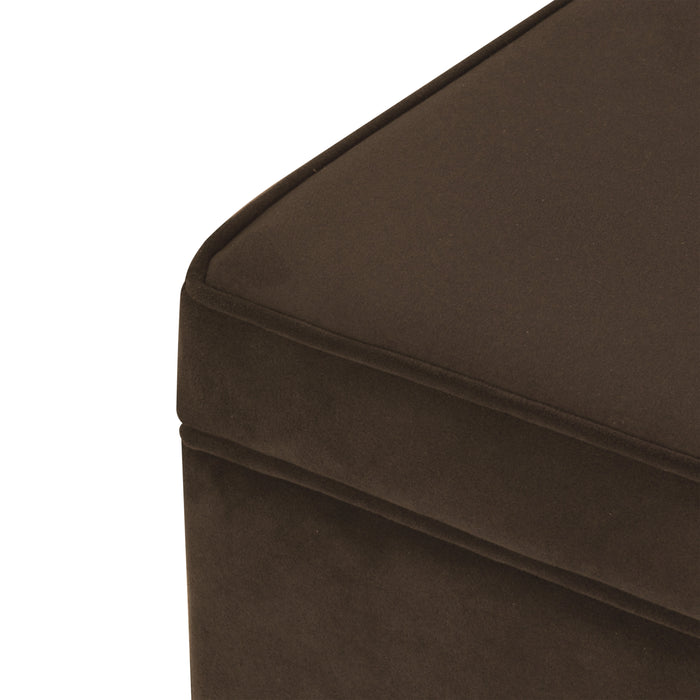 HomePop - Dinah 24" Storage Ottoman- Chocolate Brown Velvet