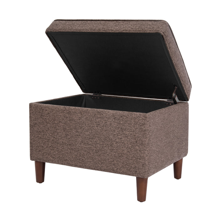 HomePop - Dinah 24" Storage Ottoman, Brown