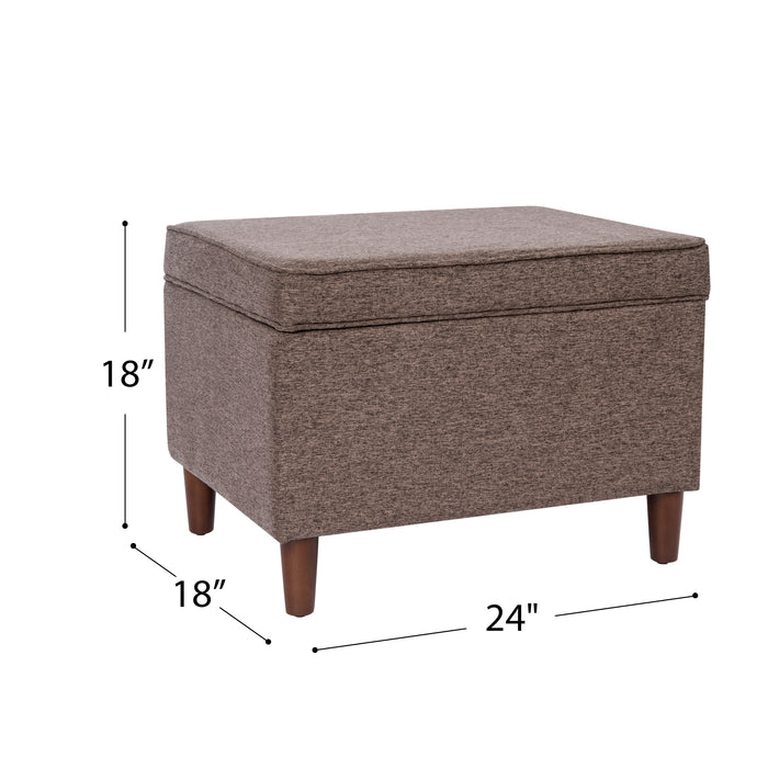 HomePop - Dinah 24" Storage Ottoman, Brown