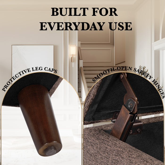 HomePop - Dinah 24" Storage Ottoman, Brown