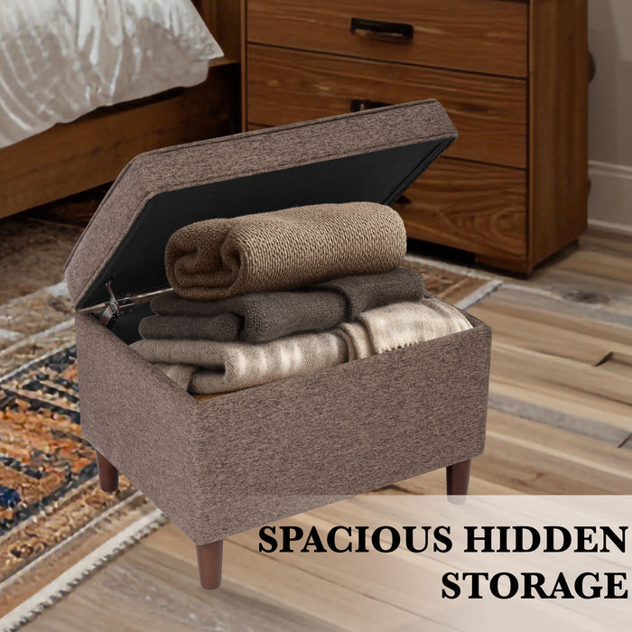 HomePop - Dinah 24" Storage Ottoman, Brown